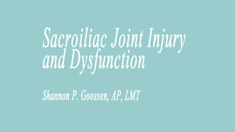 Sacroiliac Joint Injury and Dysfunction:  An overlooked cause of Low Back and Buttock Pain